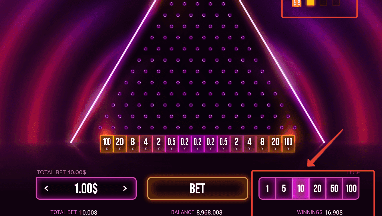 Select the Number of Dice