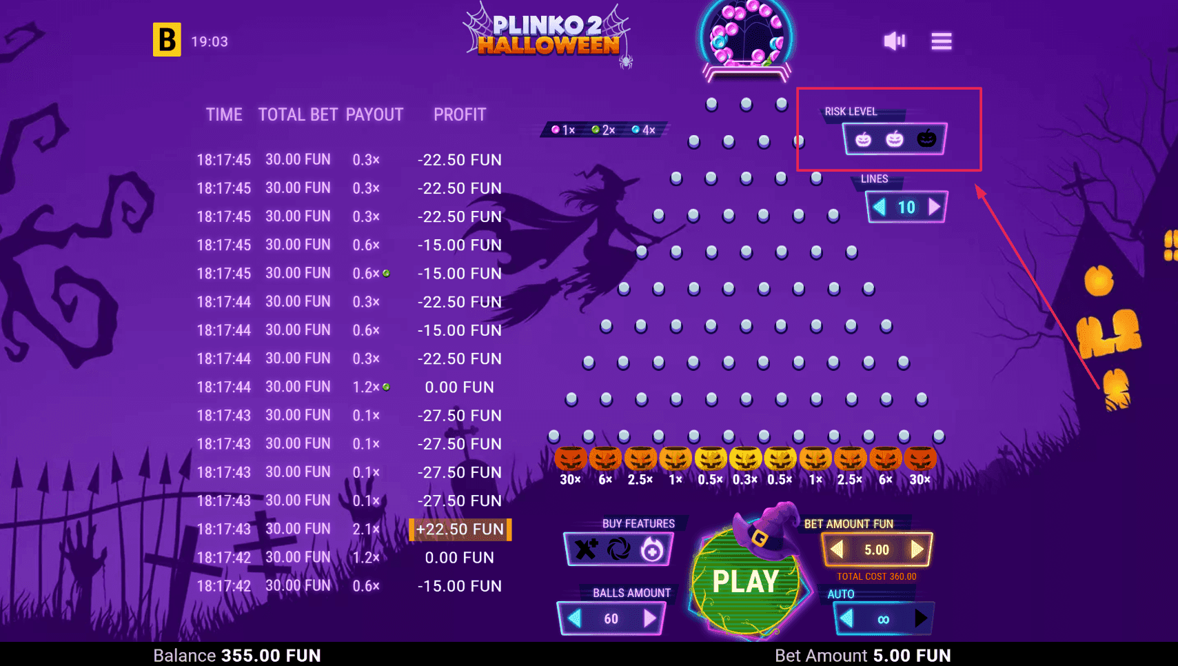 Step 2: Select Risk Level