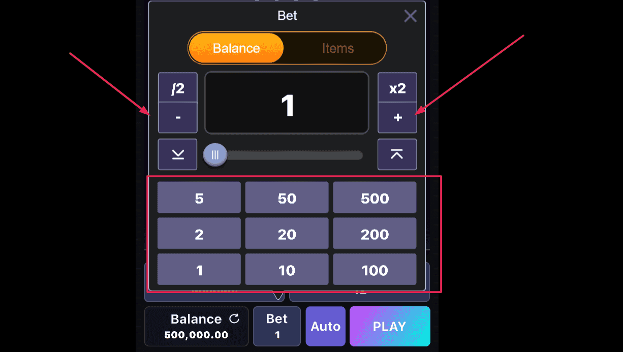 Choose Your Bet Size