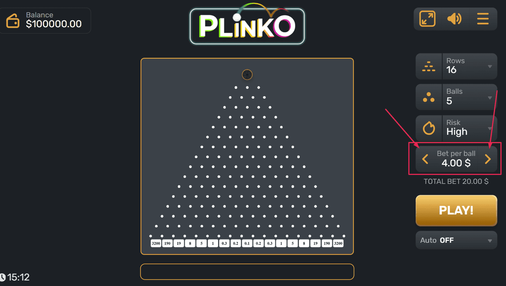 Step 1: Set Your Bet Size