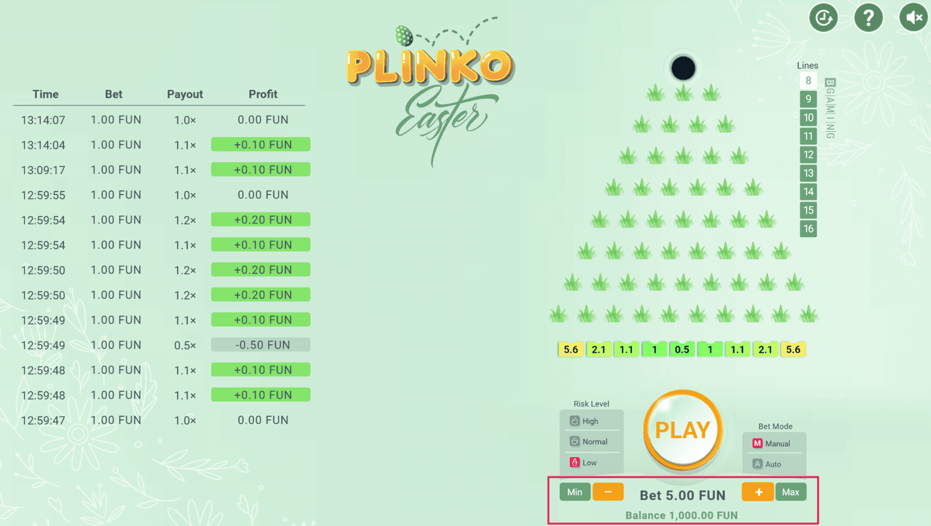 Step 1: Choose Your Bet Size