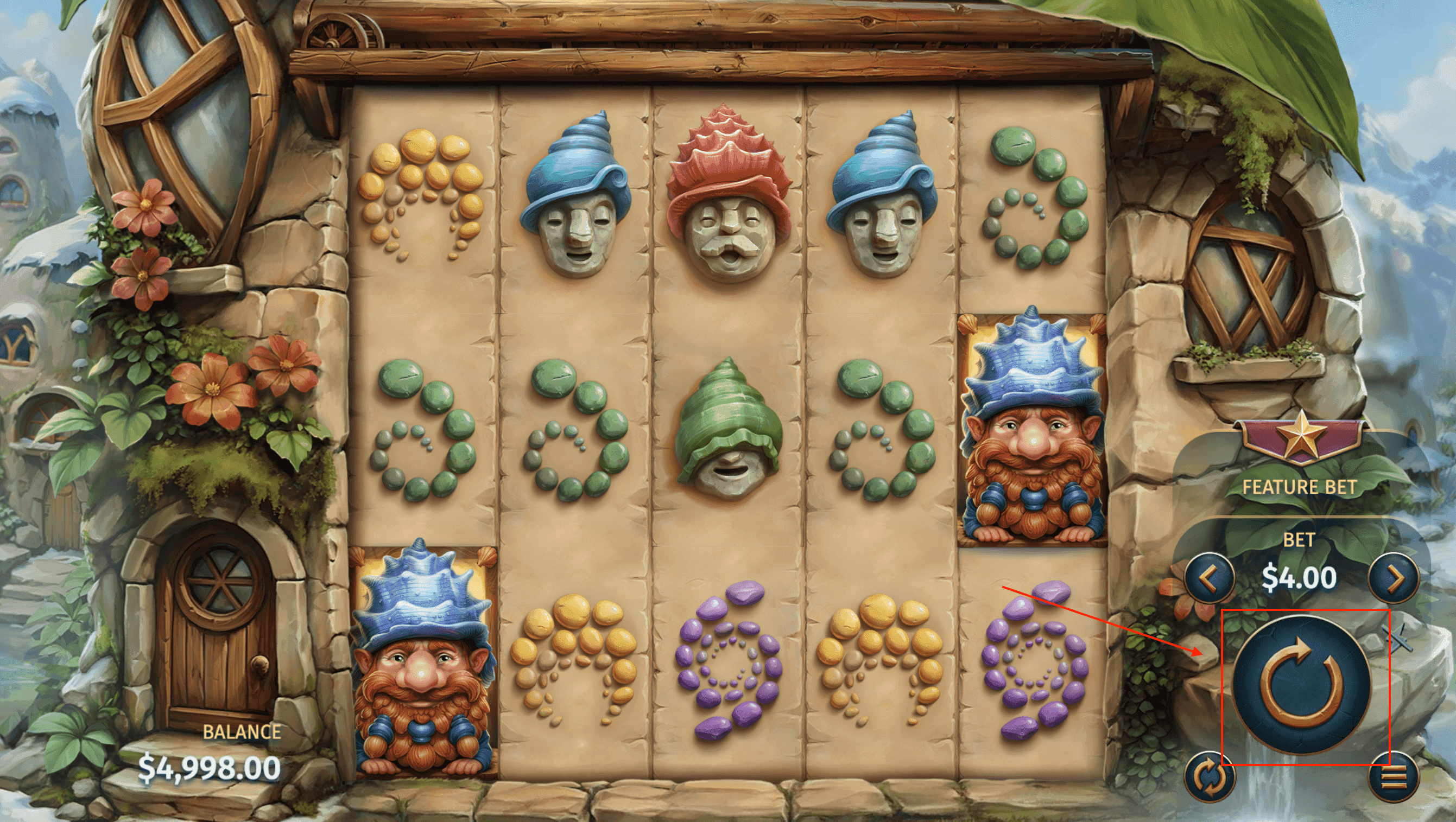 Step 3: Press Bet Button to Start Pond of Plinko