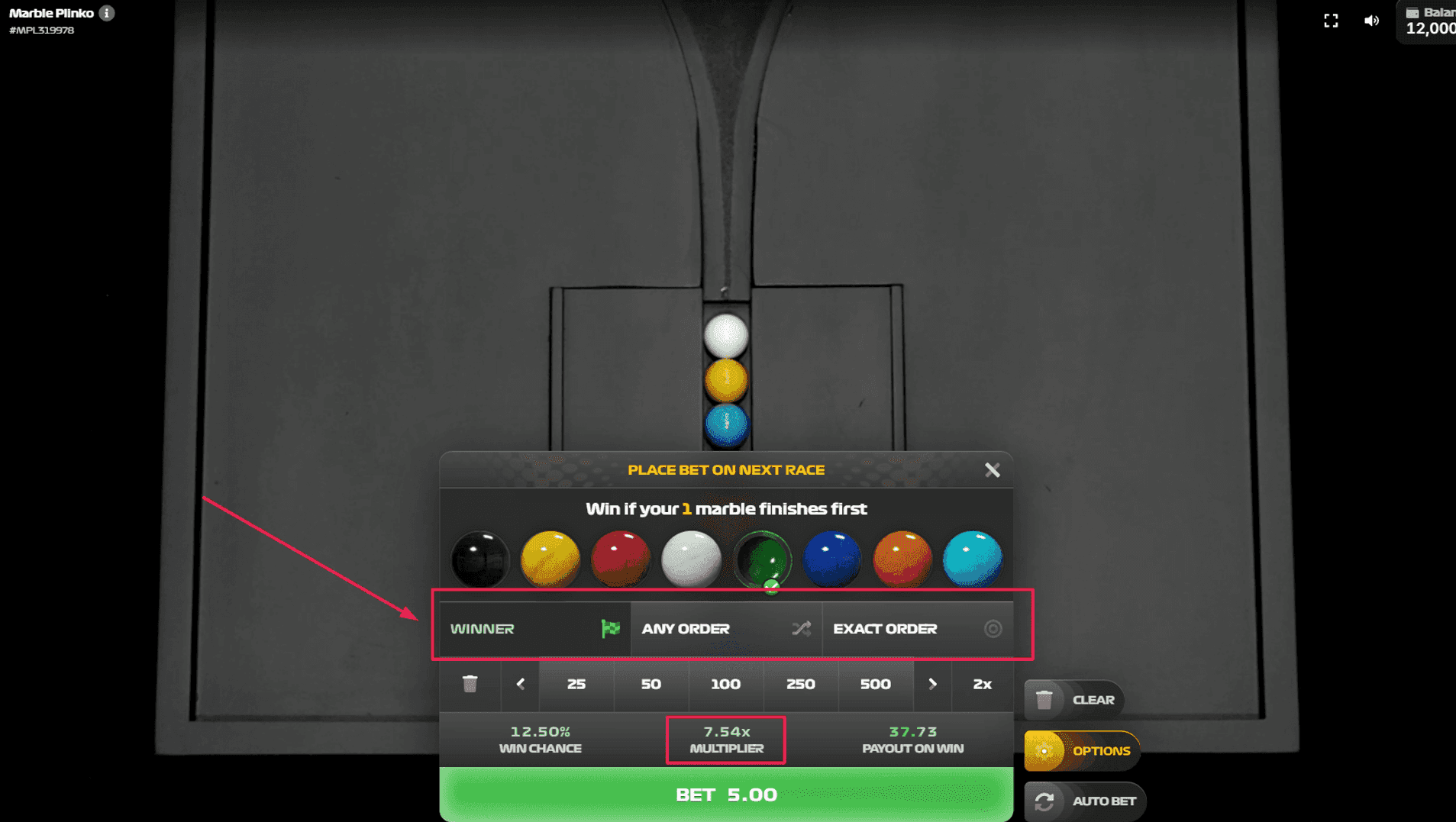 Step 3: Choose Betting Mode